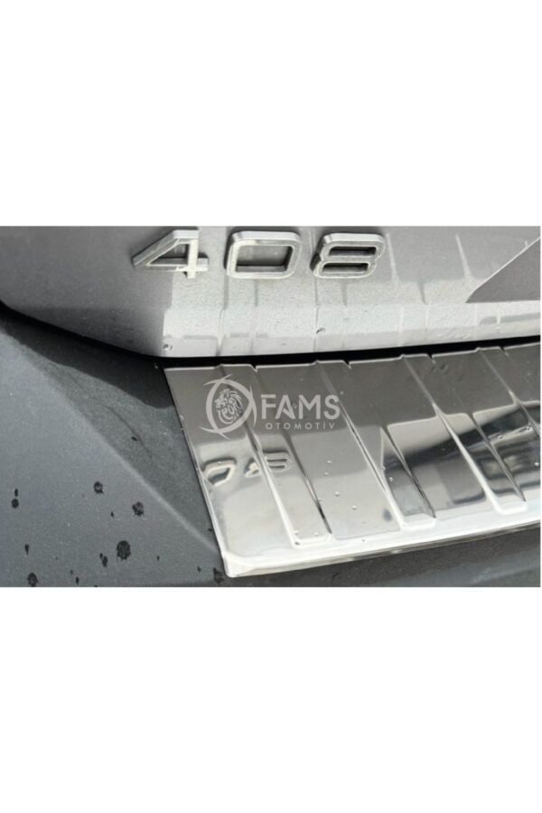 Peugeot 408 Krom Arka Tampon Üstü Koruma 2022> Paslanmaz Çelik - Görsel 4