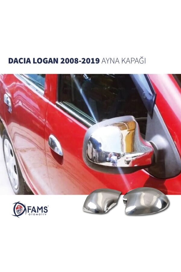 Dacia Logan Krom Ayna Kapağı 2 Parça 2008-2019 Paslanmaz Çelik