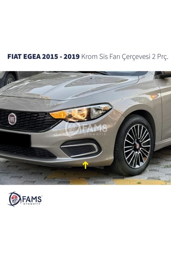 Fiat Egea Krom Sis Farı Çerçevesi 2015-2019 Paslanmaz Çelik