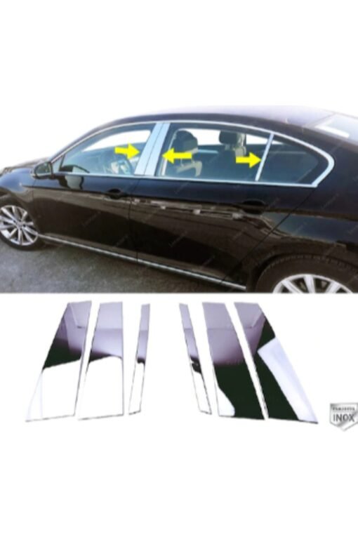 Vw Passat B8 Uyumlu Krom Kapı Direk Seti 6 Parça 2014-2019 Arası Paslanmaz Çelik