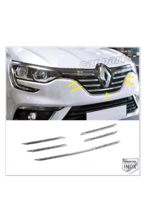 Renault Megane 4 Krom Ön Panjur 5 Prç. 2015-2020 P. Çelik
