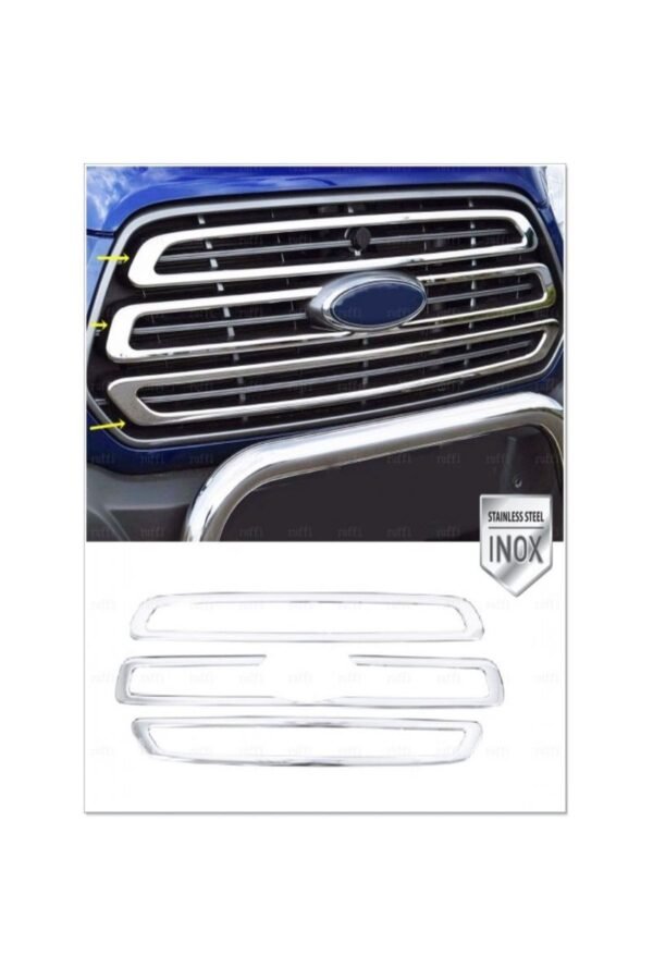 Ford Transit Krom Ön Panjur 3 Parça 2013-2019 Paslanmaz Çelik