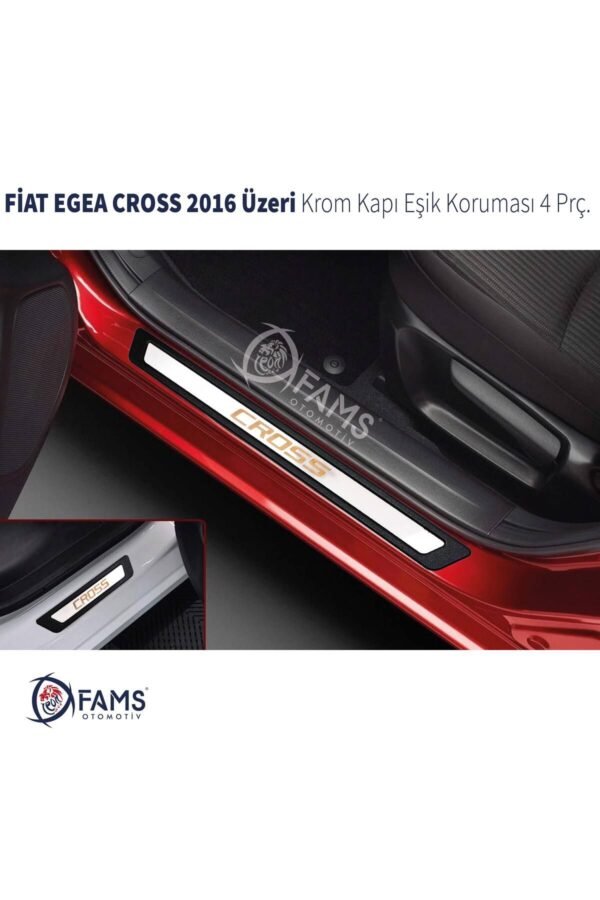 Fiat Egea Cross 2016 Üzeri Krom Kapı Eşik Koruması 4 Parça Paslanmaz Çelik