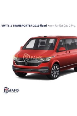 VW T6.1 TRANSPORTER 2019 Üzeri Krom Far Üst Çıta 2 Parça Paslanmaz Çelik