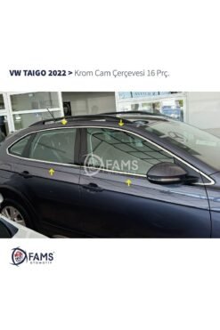 Volkswagen Taigo 2022 > Krom Cam Çerçevesi 16 Parça Paslanmaz Çelik