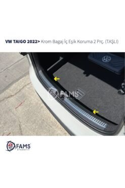 Volkswagen Taigo 2022> Bagaj İç Eşik Koruma (Taşlı) 2 prç. P.Çelik