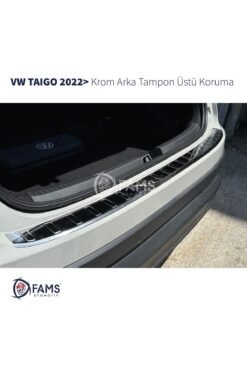 Volkswagen Taigo 2022> Krom Arka Tampon Üstü Koruma P.Çelik