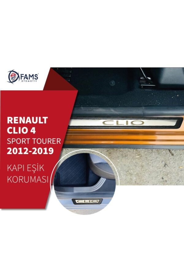 Renault Clio 4 Sport Tourer Krom Kapı Eşik Koruması 4 Parça 2012-2019