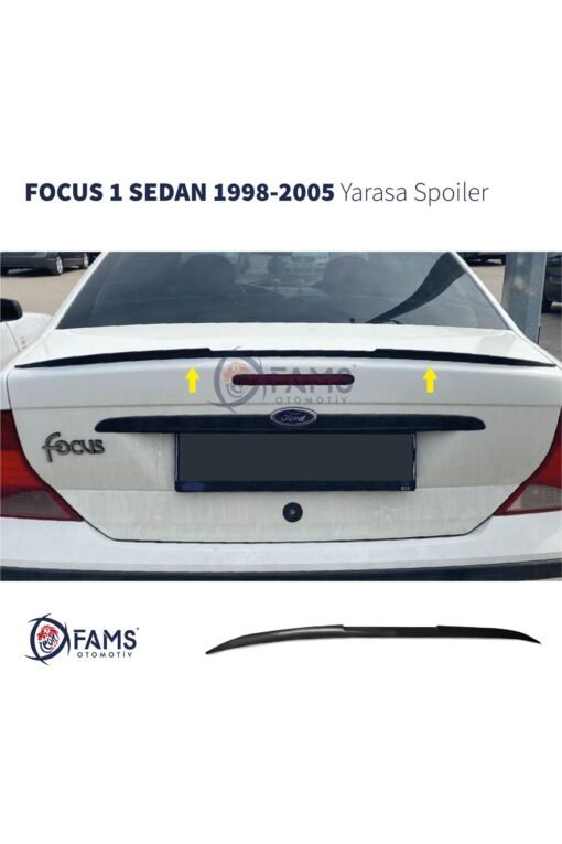 Ford Focus 1 Sedan 1998-2005 Yarasa Spoiler Esnek Plastik 122 Cm Siyah