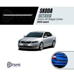 Skoda Octavia Krom Alt Bagaj Çıtası 2013 - 2019 Paslanmaz Çelik