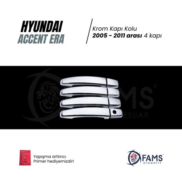Hyundai Accent Era Krom Kapı Kolu 4 Kapı 2005 Üzeri P. Çelik Uyumlu - Görsel 2