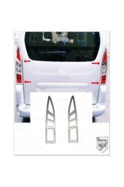 Peugeot Partner Tepee Krom Stop Çerçeve 2 Parça 2008-2012 Uyumlu  Arası Paslanmaz Çelik
