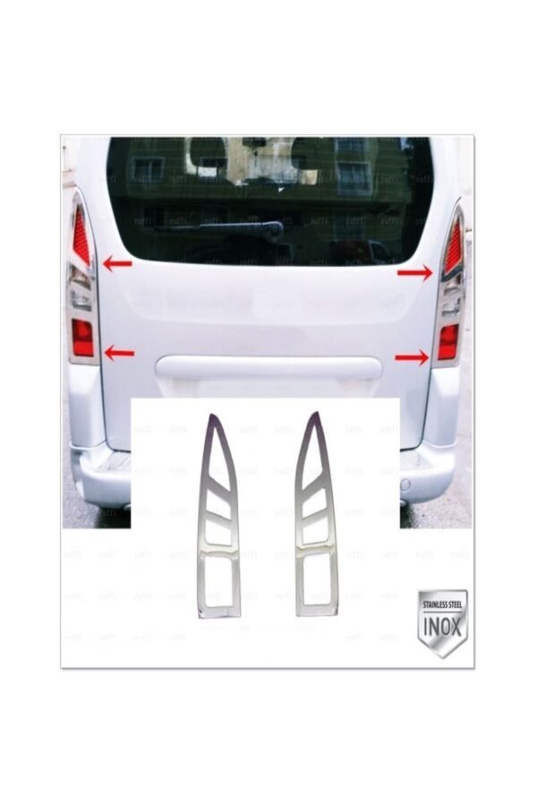 Peugeot Partner Tepee Krom Stop Çerçeve 2 Parça 2008-2012 Uyumlu  Arası Paslanmaz Çelik