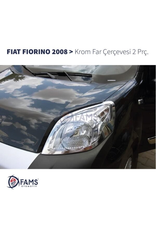 Fiat Fiorino Uyumlu Krom Far Çerçevesi 2 Parça 2008 ve Üzeri Paslanmaz Çelik
