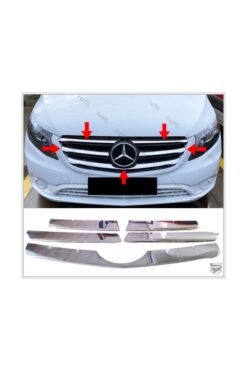 Mercedes Vito W447 Krom Ön Panjur 5 Prç 2020 Ve Üzeri Geniş Model Paslanmaz Çelik