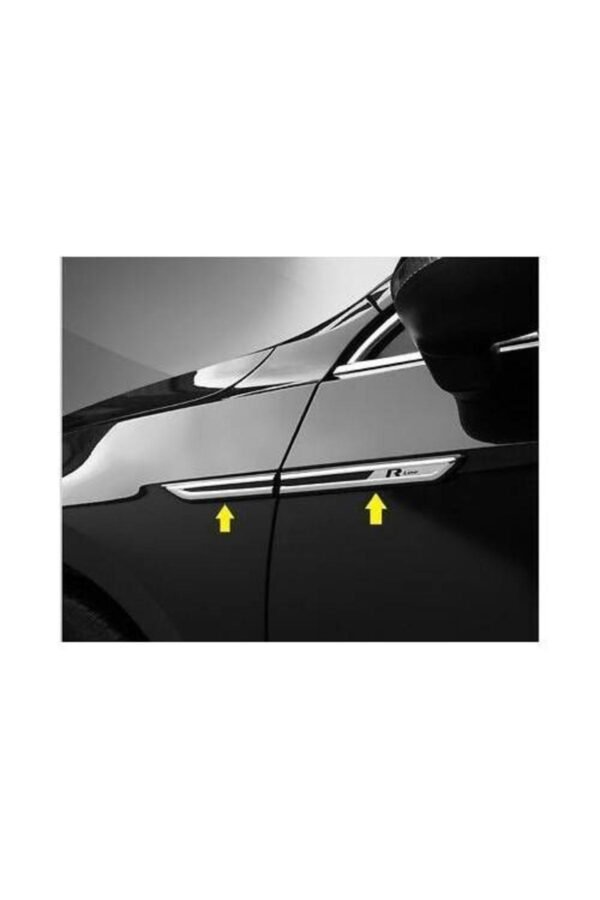 Vw Passat B8.5 R-line Krom Çamurluk Çıtası 4 Parça Siyah 2019 Ve Sonrası Paslanmaz Çelik