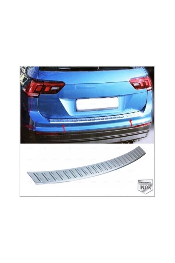 Vw Tiguan Uyumlu  Krom Arka Tampon Üzeri Koruma 2016 Ve Üzeri Paslanmaz Çelik