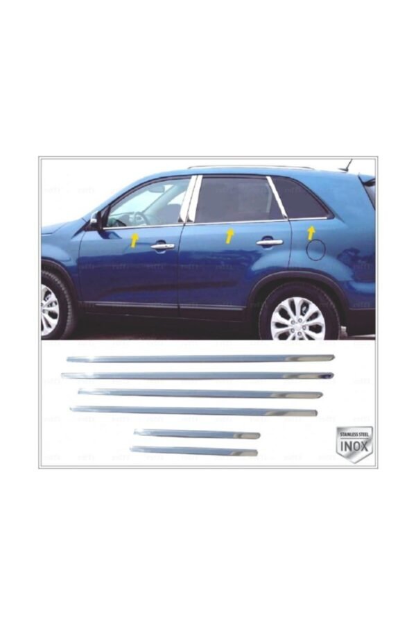 Kia Sorento Krom Cam Çıtası 6 Parça 2009-2014 Arası Paslanmaz Çelik