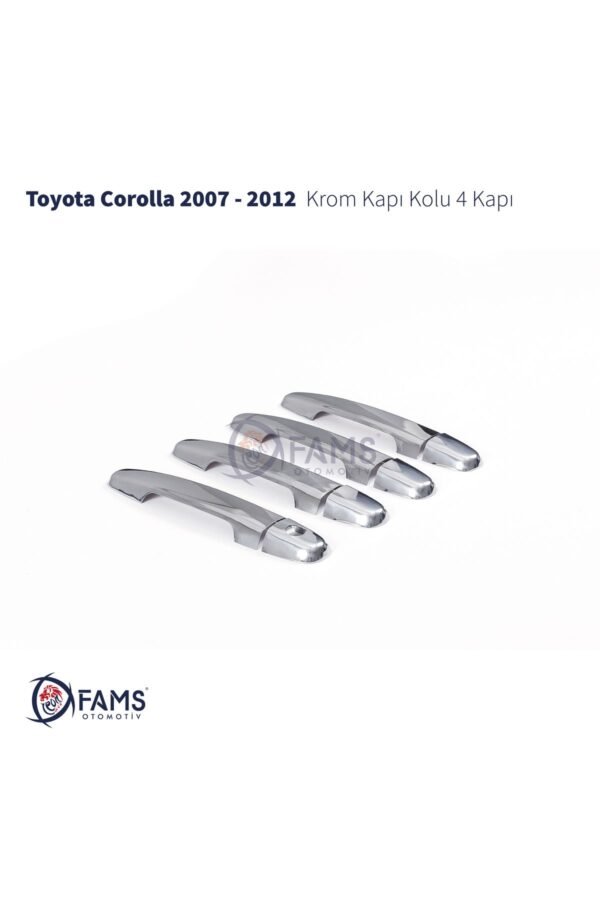 Toyota Corolla Uyumlu  Krom Kapı Kolu 4 Kapı 2007-2012 P.çelik - Görsel 3