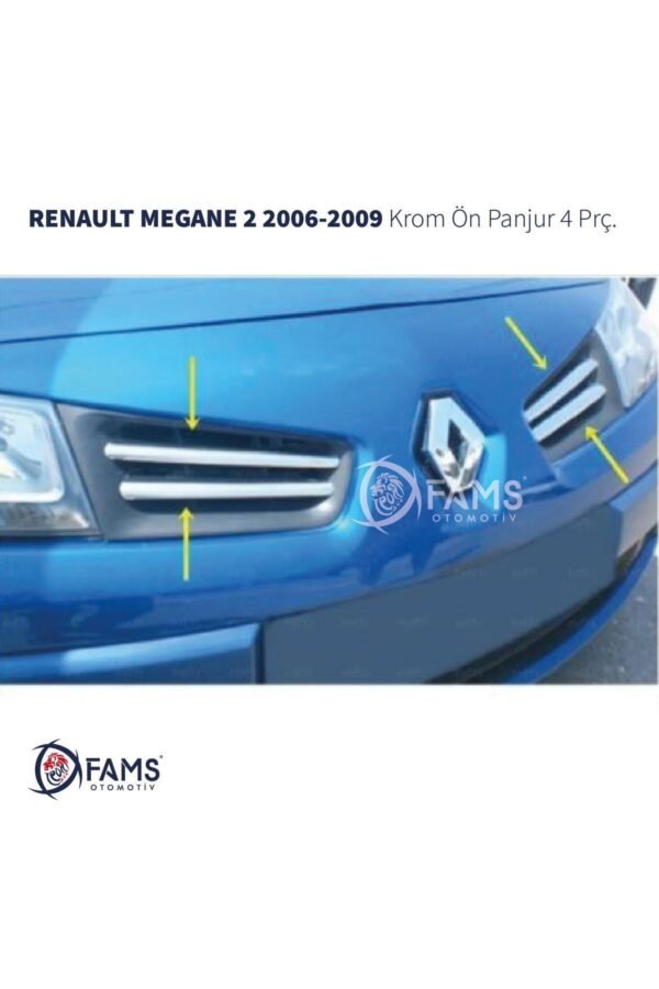 Renault Megane 2 Krom Ön Panjur 4 Prç. 2006-2009 P.çelik