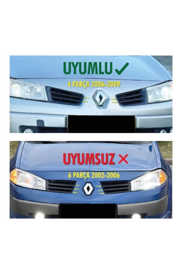 Renault Megane 2 Krom Ön Panjur 4 Prç. 2006-2009 P.çelik - Görsel 3