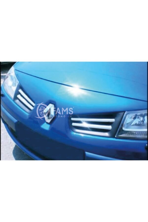 Renault Megane 2 Krom Ön Panjur 4 Prç. 2006-2009 P.çelik - Görsel 4