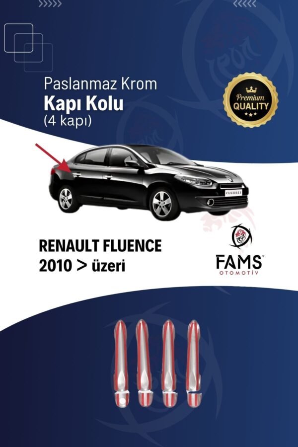 Renault Fluence Krom Kapı Kolu 4 Kapı 2010 Üzeri P. Çelik - Görsel 2