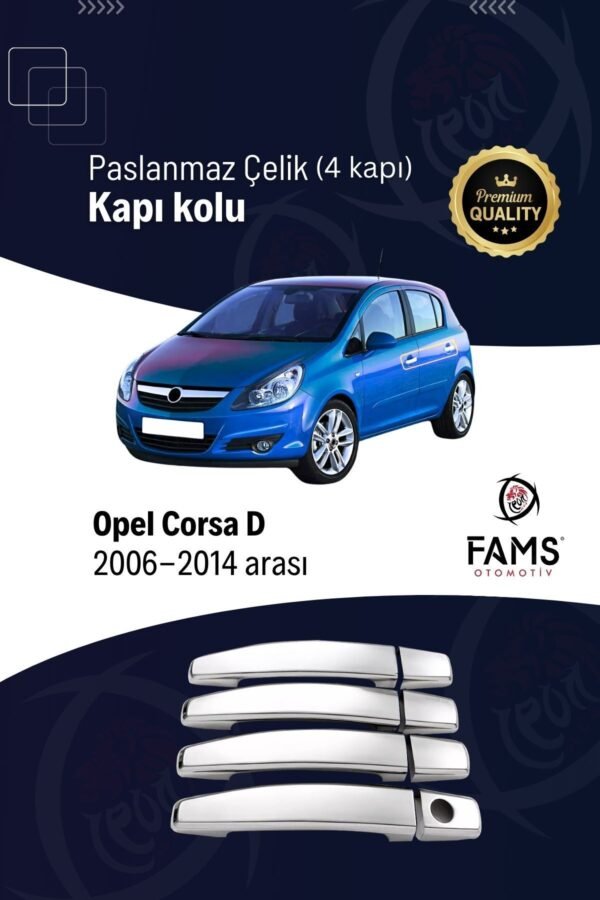 Opel Corsa D Krom Kapı Kolu 4 Kapı 2006-2014 P. Çelik