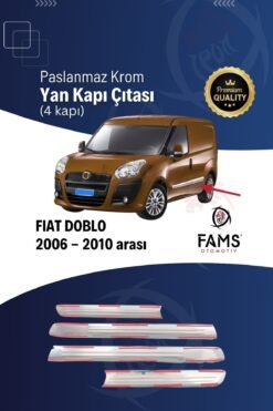 Alternative view of Fiat Doblo Krom Yan Kapı Çıtası Geniş 4 Kapı 2006-2010 P. Çelik