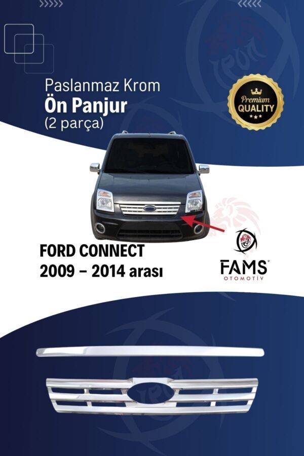 Ford Connect Krom Ön Panjur 2 Prç. 2009-2014 P. Çelik