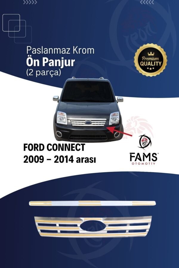 Ford Connect Krom Ön Panjur 2 Prç. 2009-2014 P. Çelik - Görsel 2