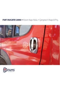 Fiat Ducato Krom Kapı Kolu Çerçeve 4 Kapı 8 Parça 2006 - 2023 Paslanmaz Çelik