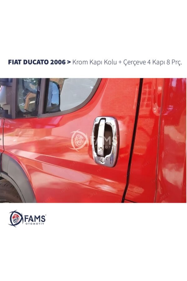 Fiat Ducato Krom Kapı Kolu Çerçeve 4 Kapı 8 Parça 2006 - 2023 Paslanmaz Çelik