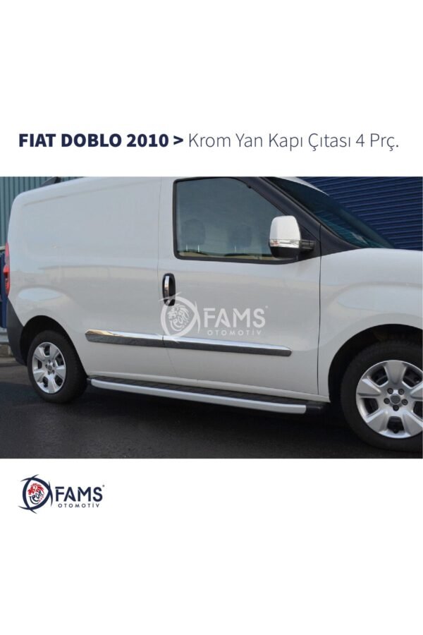 Fiat Doblo MK 2 Krom Yan Kapı Çıtası 4 Kapı 2010 Üzeri P. Çelik - Görsel 3