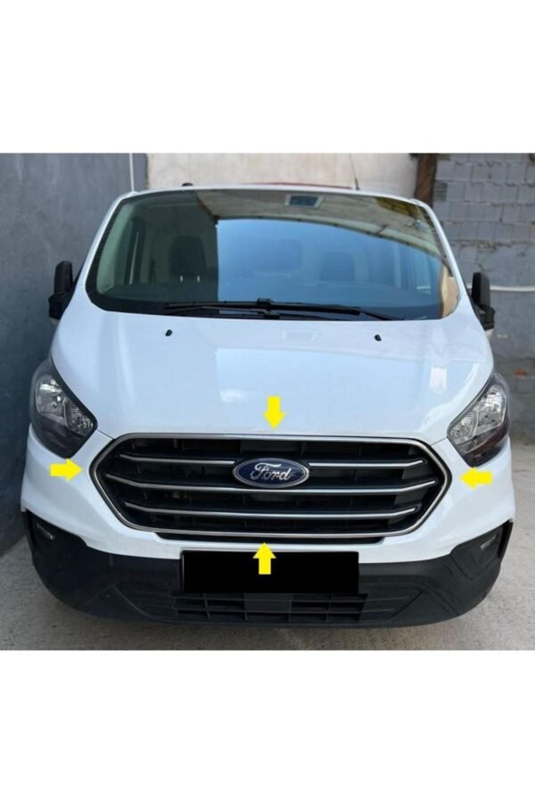 Ford Custom Krom Ön Panjur+çerçeve 8 Parça 2018 Ve Üzeri Paslanmaz Çelik