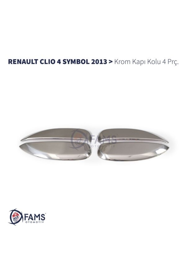 Renault Clio 4 Symbol Uyumlu Krom Kapı Kolu 4 Kapı 2013 Ve Üzeri Paslanmaz Çelik