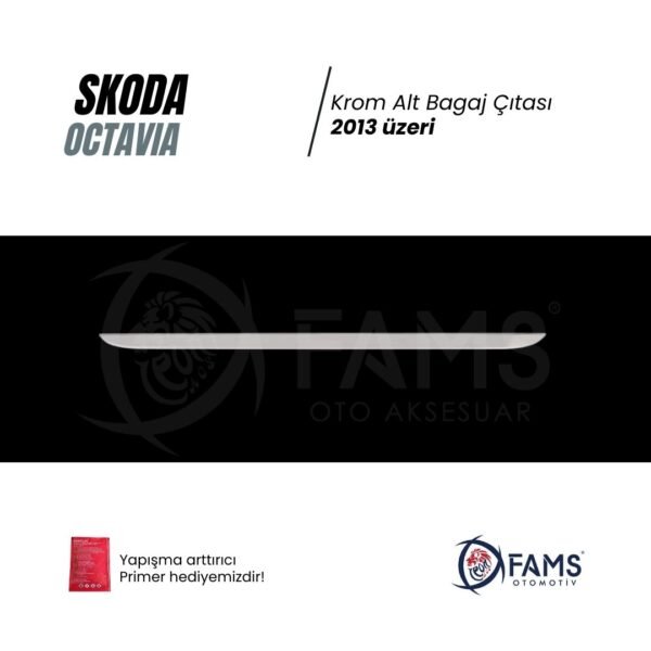 Skoda Octavia Krom Alt Bagaj Çıtası 2013 - 2019 Paslanmaz Çelik - Görsel 2