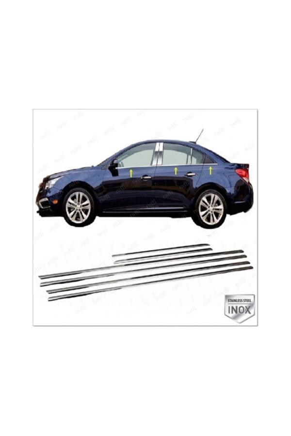 Chevrolet Cruze Sedan Krom Cam Çıtası 6 Parça 2009 Ve Üzeri Paslanmaz Çelik - Görsel 2