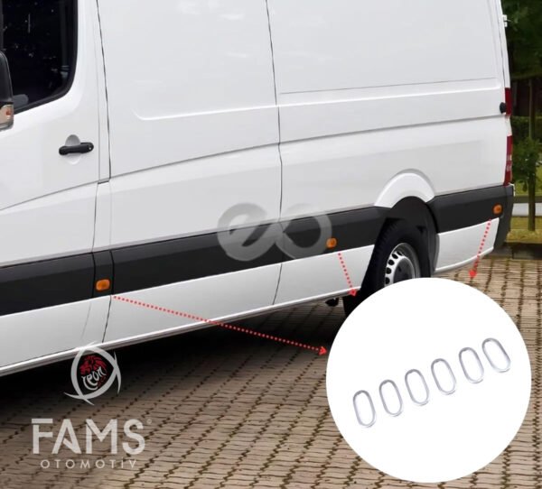 Vw Crafter Krom Yan Reflektör Çerçevesi 6 Prç. 2006-2016 P.çelik