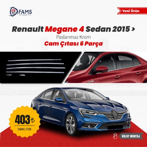 renault megane 4 krom cam çıtası