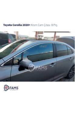 Toyota Corolla Uyumlu 2020 üzeri Krom Cam Çıtası 8 Parça Paslanmaz Çelik