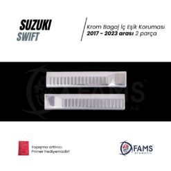 Alternative view of SUZUKİ SWİFT 2017-2023 Krom Bagaj İç Eşik Koruma 2 Parça Paslanmaz Çelik