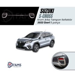 Suzuki. S-cross Uyumlu Krom Arka Tampon Reflektör 2022 Üzeri 5 Prç. Paslanmaz çelik