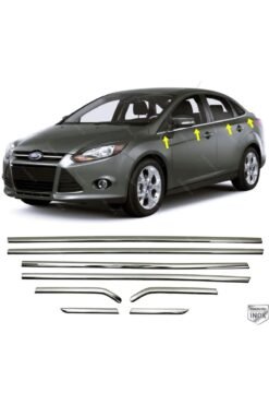 Ford Focus MK3 2010-2018 Krom Cam Çıtası 8 Parça Paslanmaz Çelik