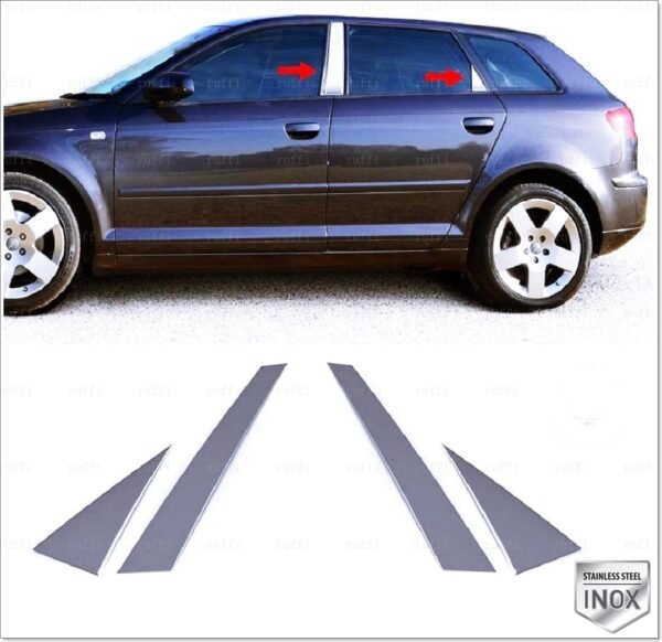 Audi A3 8P Kapı Direği Seti 2003 - 2013 arası 4 parça Paslanmaz Çelik