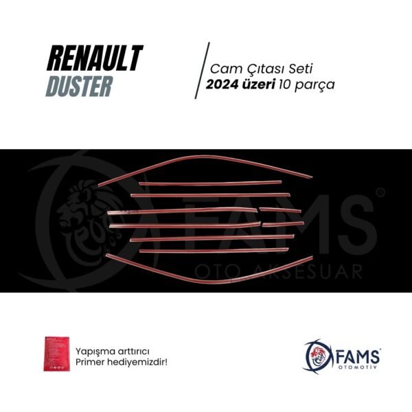 Renault Duster 2024 üzeri Krom Cam Çıta Seti 10 parça P.Çelik - Görsel 3