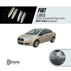 Fiat Linea Krom Kapı Kolu 4 Kapı 8 Parça 2007 Ve Üzeri Paslanmaz Çelik (ÇERÇEVELİ)
