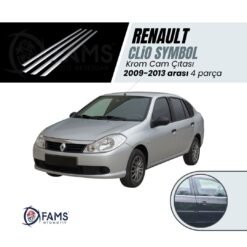 Renault Clio 3 Uyumlu Symbol Krom Cam Çıtası 4 Prç. 2009-2013 P. Çelik
