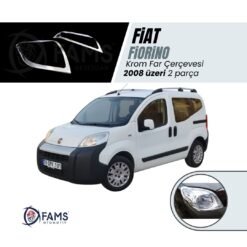 Fiat Fiorino Uyumlu Krom Far Çerçevesi 2 Parça 2008 ve Üzeri Paslanmaz Çelik