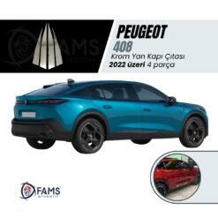 Peugeot 408 Krom Yan Kapı Çıtası 4 Kapı 2022> Paslanmaz Çelik